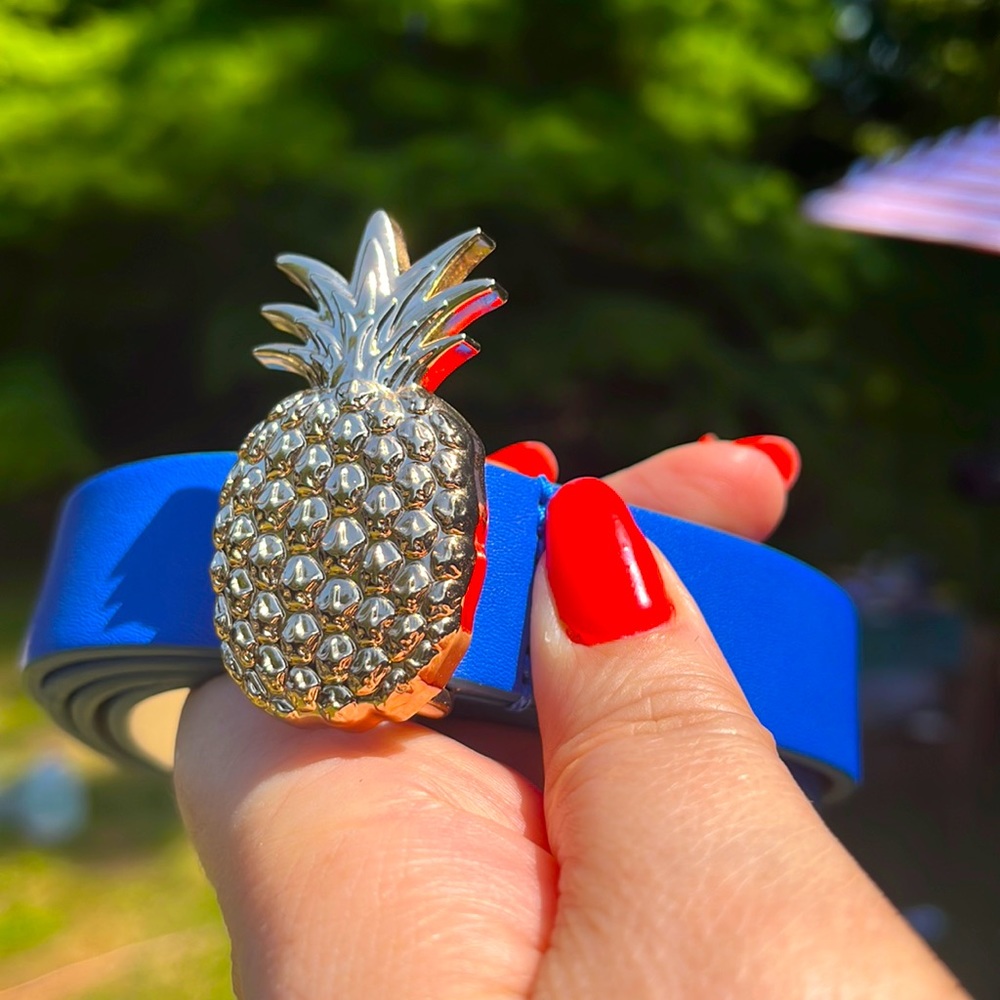 NWOT ELOQUII PINEAPPLE ROYAL BLUE BELT